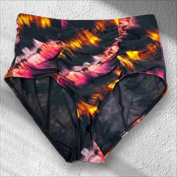 Torrid Size 0X High Waist Swim Bottoms Colorful‎ Plus Size Rainbow Colors Plus - Picture 1 of 5